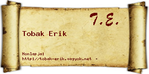 Tobak Erik névjegykártya