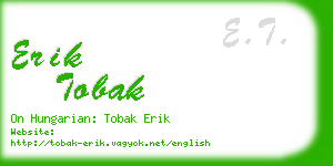 erik tobak business card